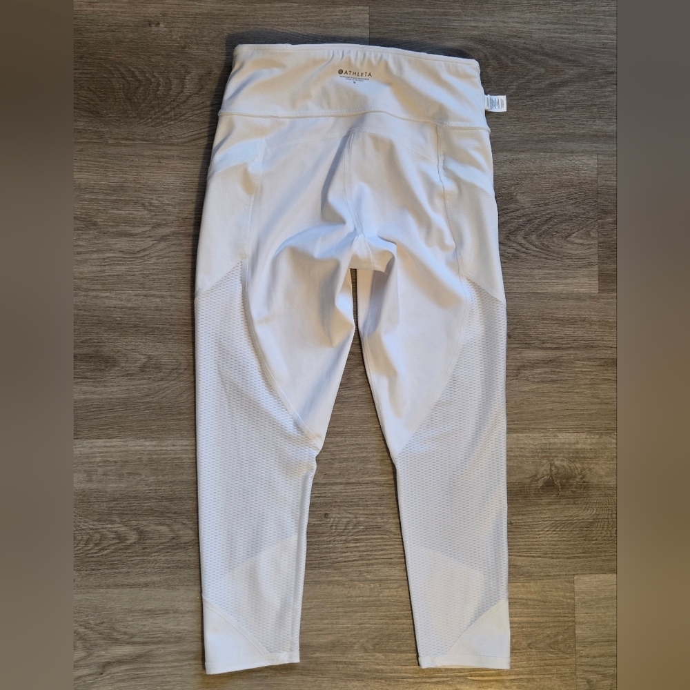Athleta White Mesh Contender Capri Legging Size Small - Picture 3 of 7